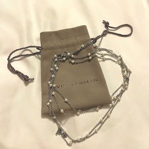 David Yurman 60” Pearl Sterling Silver Necklace